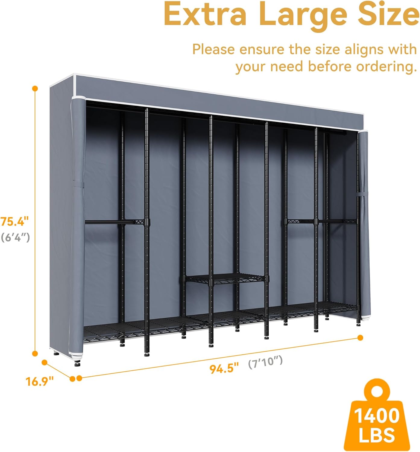 Heavy Duty Garment Rack with Cover