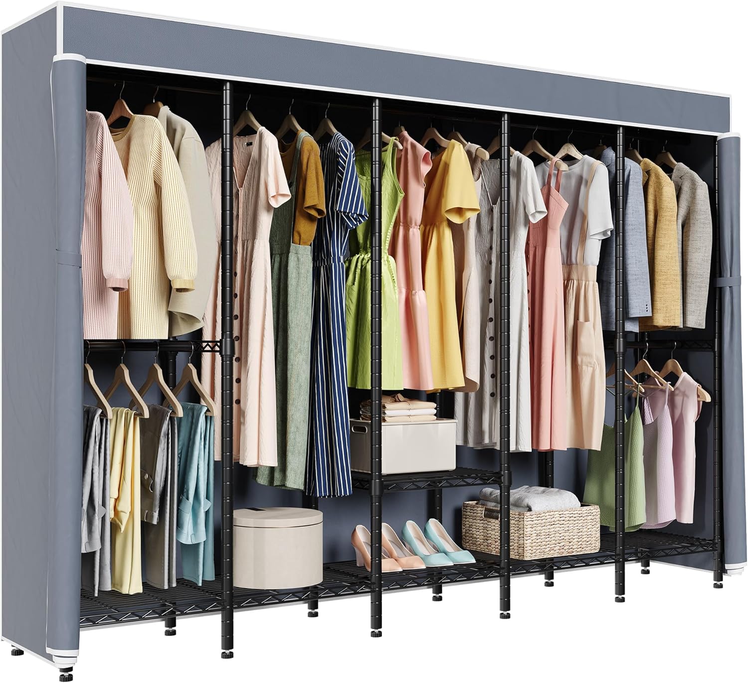 Heavy Duty Garment Rack with Cover