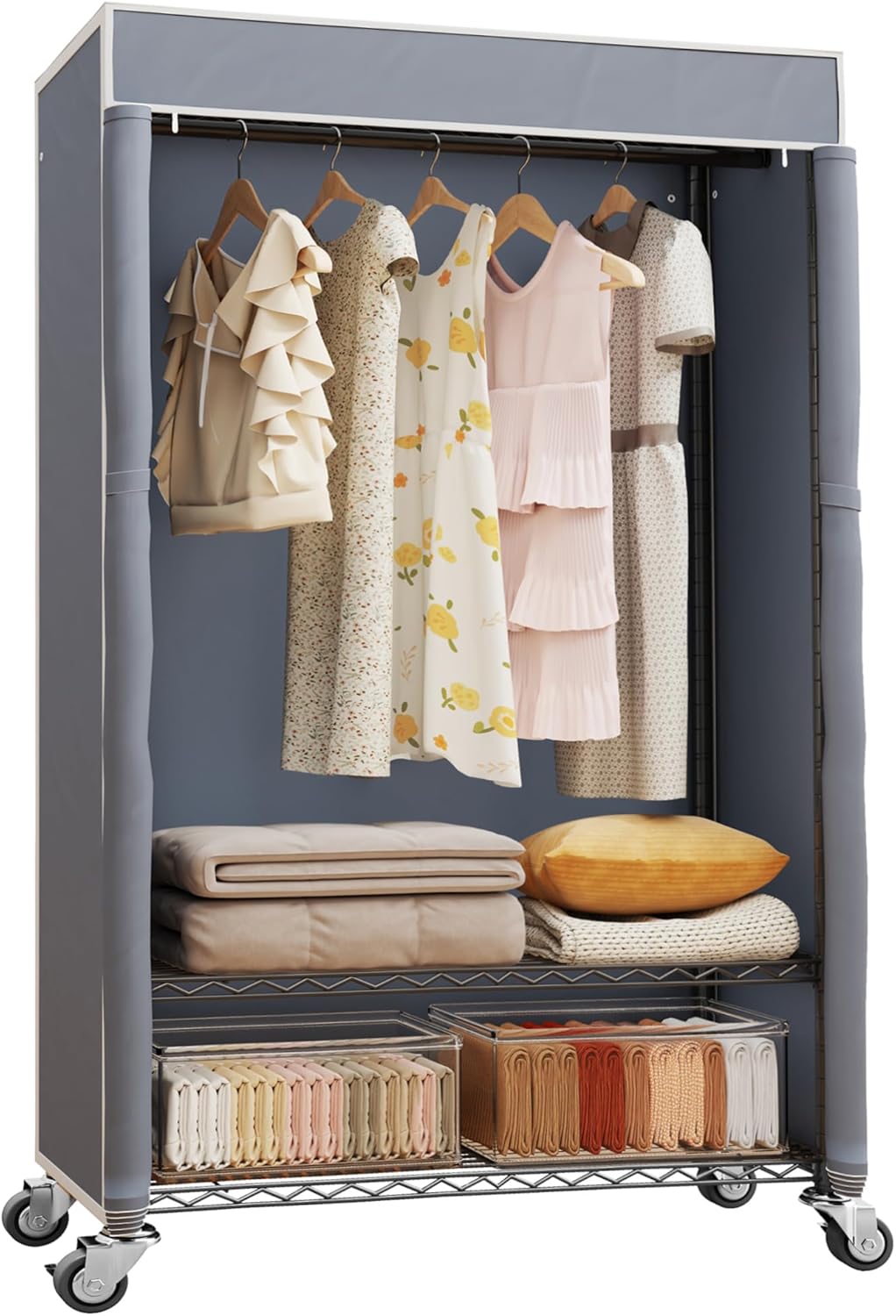 Heavy Duty Clothes Rack with Cover