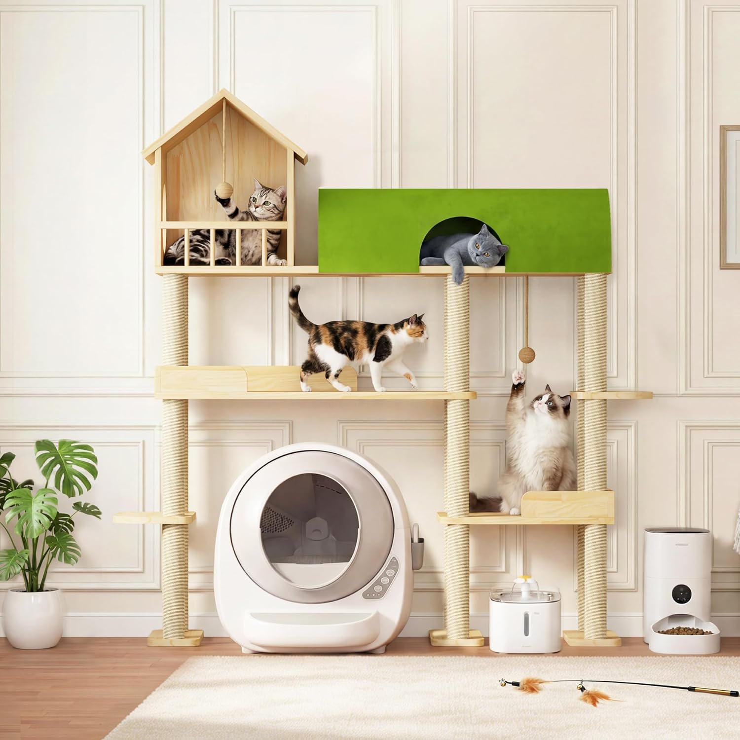 60.2'' Tall Cats Tree with Cat Tunnel