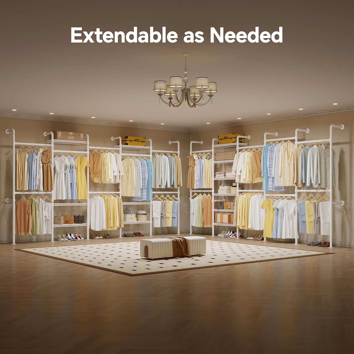 Wall Mounted Expandable Clothes Rack