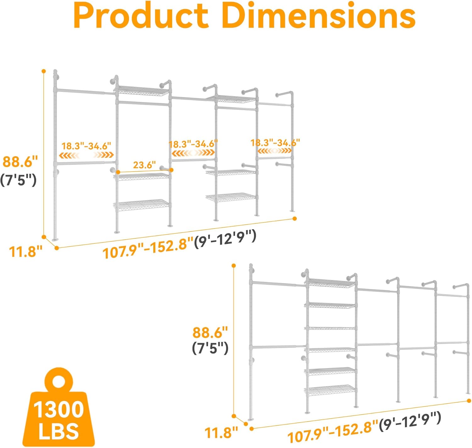 Wall Mounted Expandable Clothes Rack