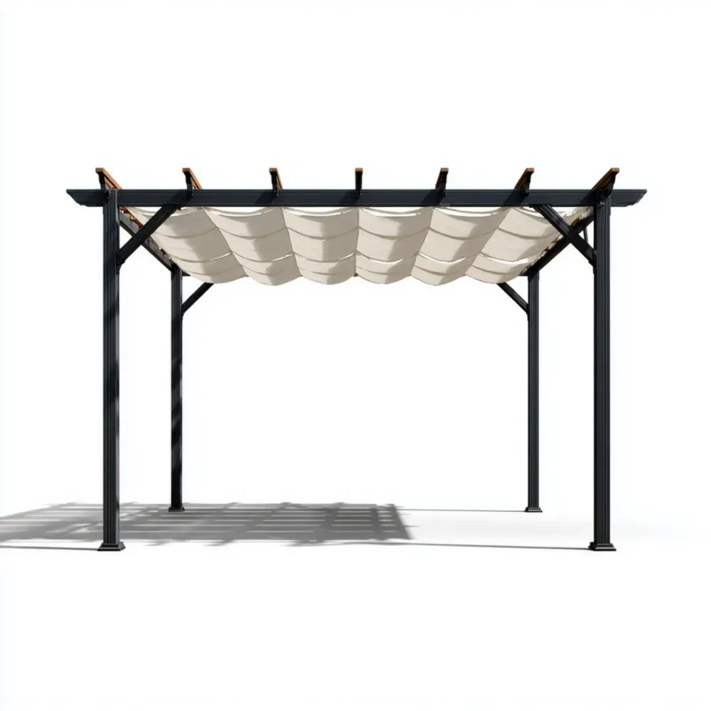 Pérgola de Metal 4x3x2.5m - Estructura de Aluminio con Techo Beige
