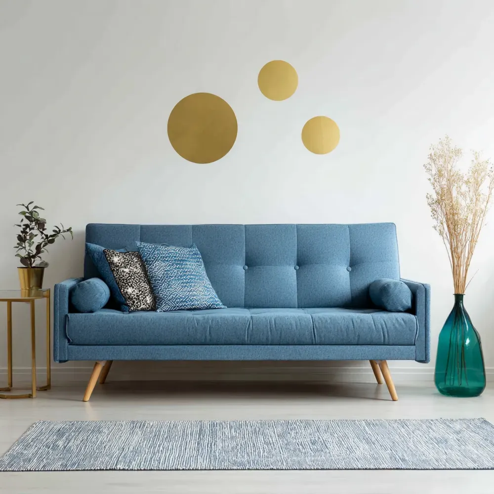 Sofá de tela 190x85x75 cm – Azul – Diseño moderno