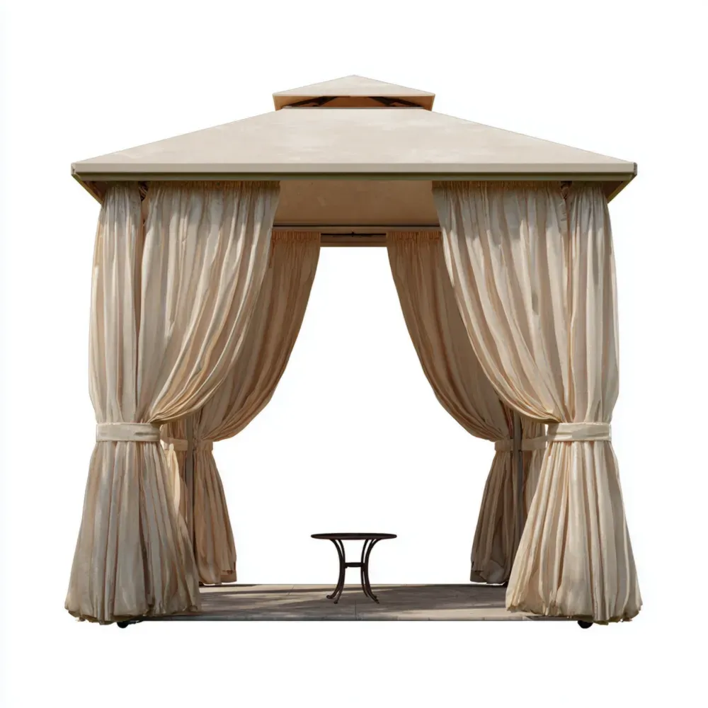 Pabellón de Jardín 3x3x2.6 m - Color Beige - Diseño Elegante