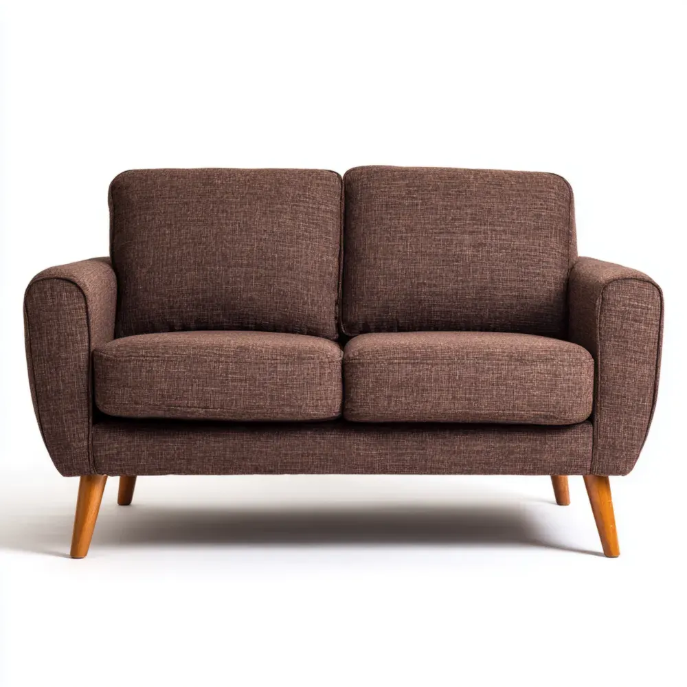 Sofá de dos plazas Tela 140x85x75 cm – Marrón – Estilo Moderno