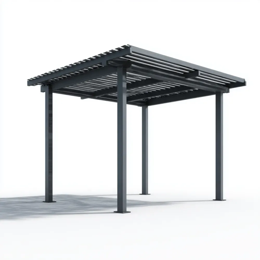 Pérgola de Aluminio 300x300x250 cm – Gris – Diseño Moderno