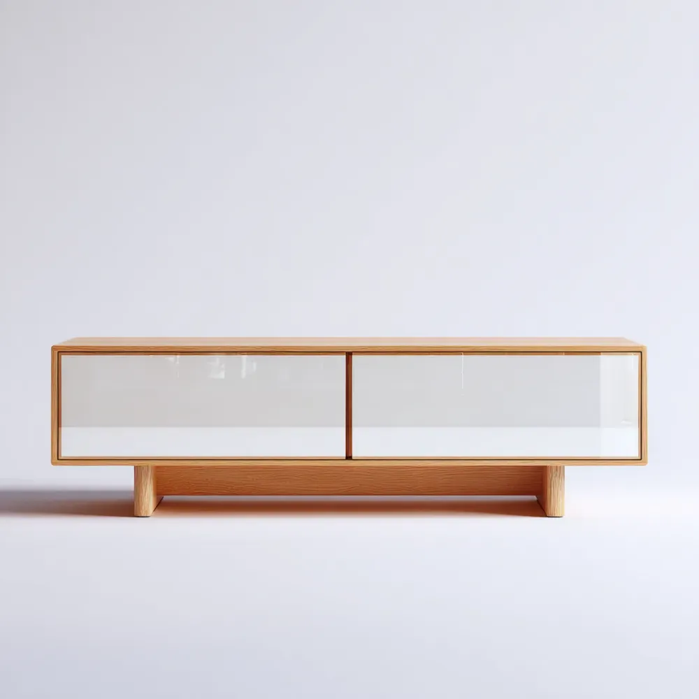 Mueble de TV 120x40x45 cm Madera y Blanco - Estilo Moderno