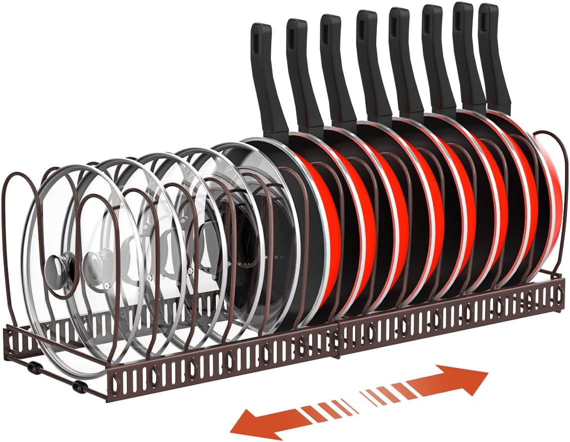 Pot and Pan Lid Organizer Holder Storage Rack