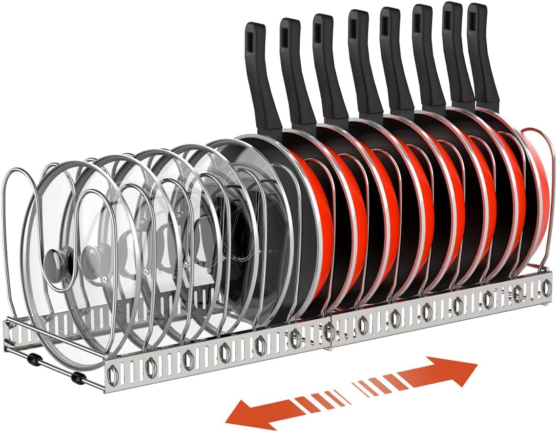 Pot and Pan Lid Organizer Holder Storage Rack
