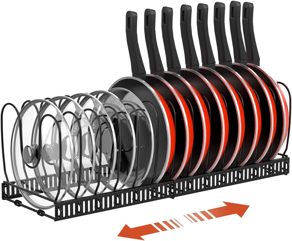 Pot and Pan Lid Organizer Holder Storage Rack