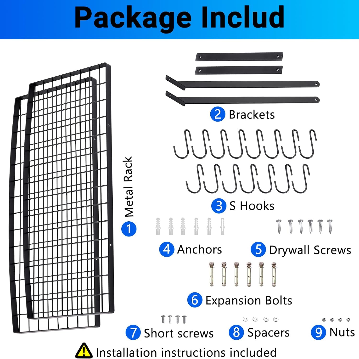 30-Inch Kitchen Pot Rack with 15 Hooks, Wall Mounted Hanging Rack for Storage Organizer