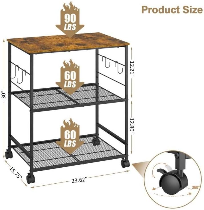 Rolling Kitchen Microwave Cart