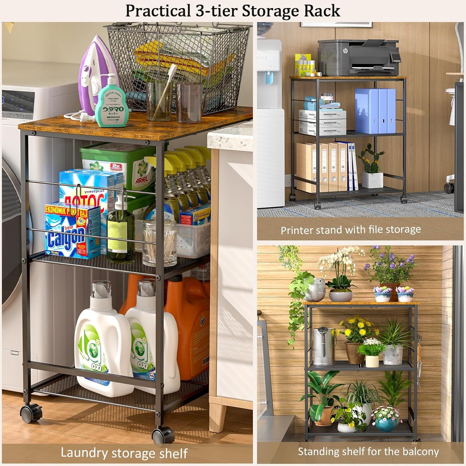 Rolling Kitchen Microwave Cart