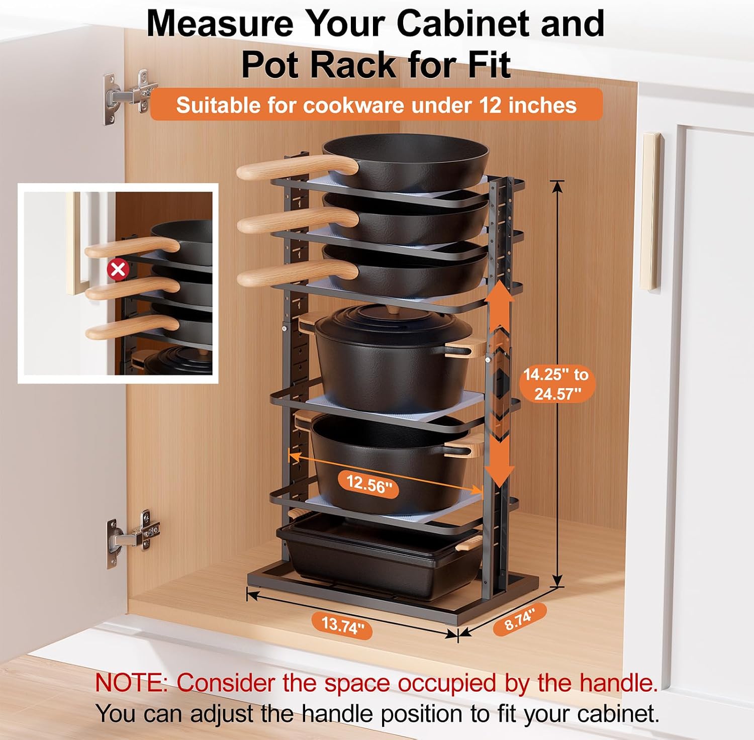 Pots and Pans Organizer for under Cabinet,