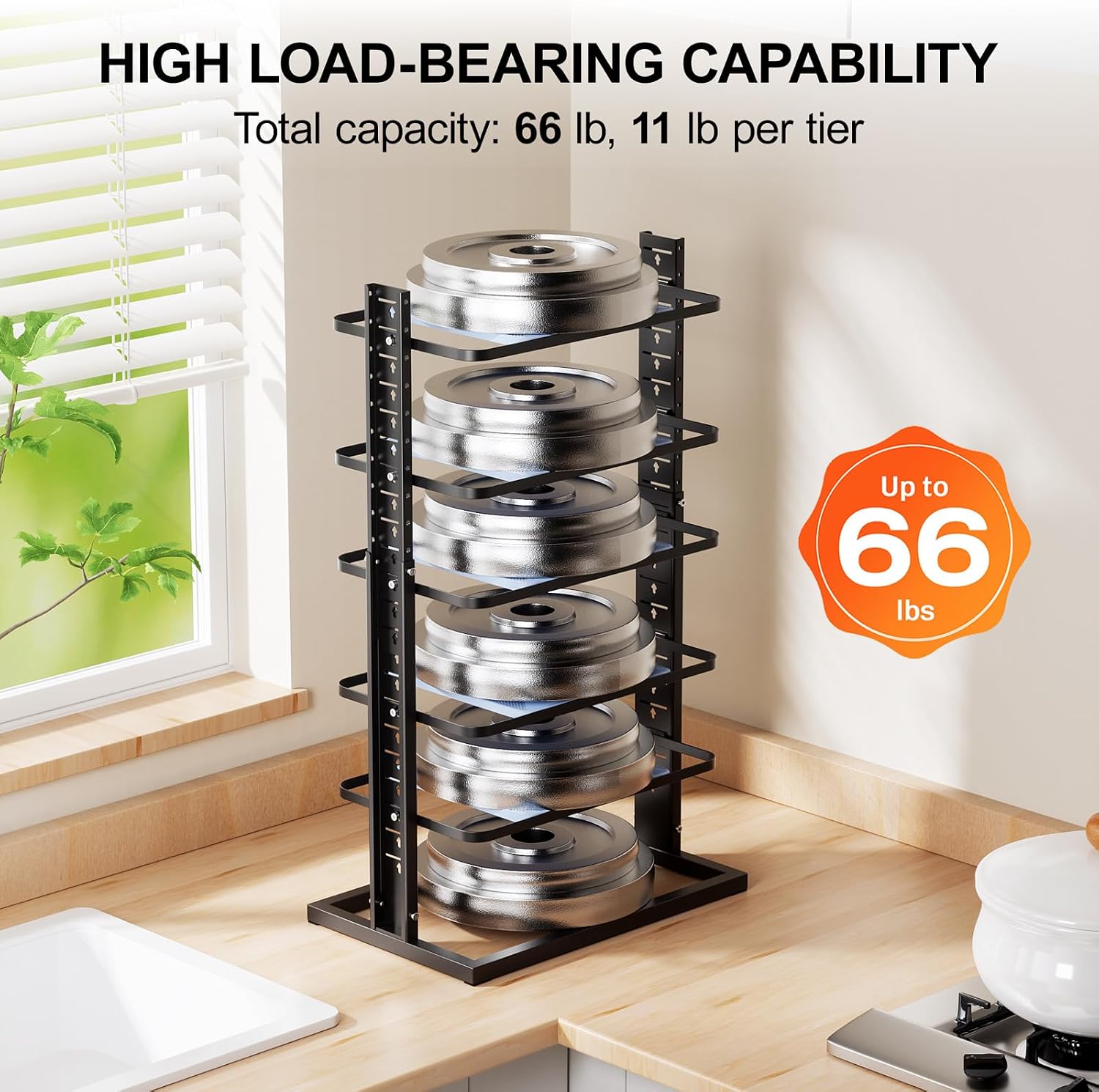 Pots and Pans Organizer for under Cabinet,