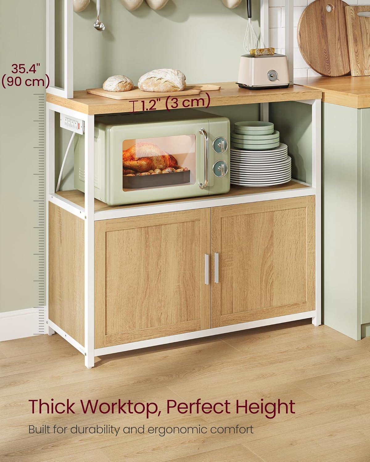 Kitchen Bakers Rack with Power Outlet