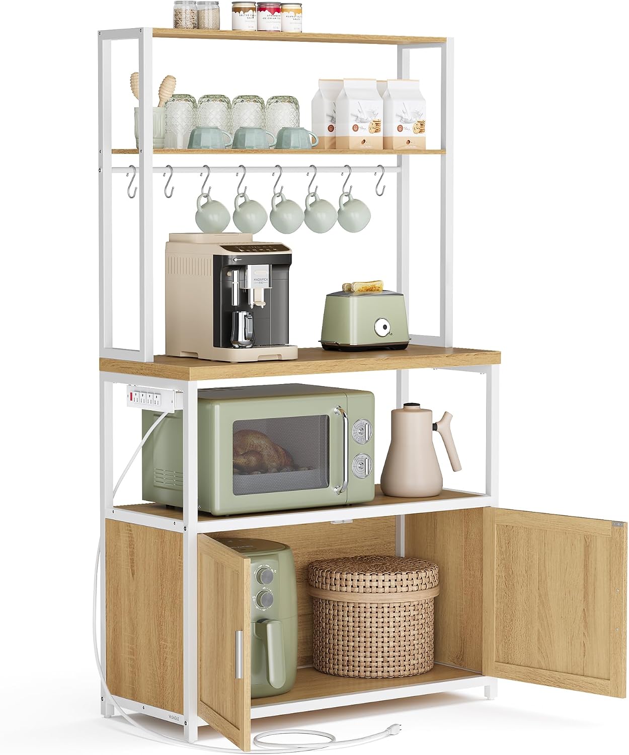 Kitchen Bakers Rack with Power Outlet