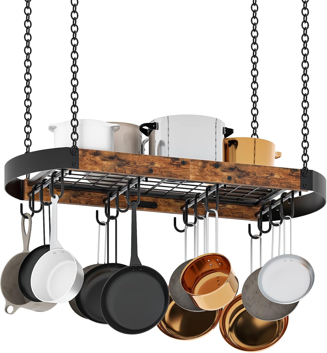 Hanging Pot Rack, Space-Saving Pot Hanger for Kitchen
