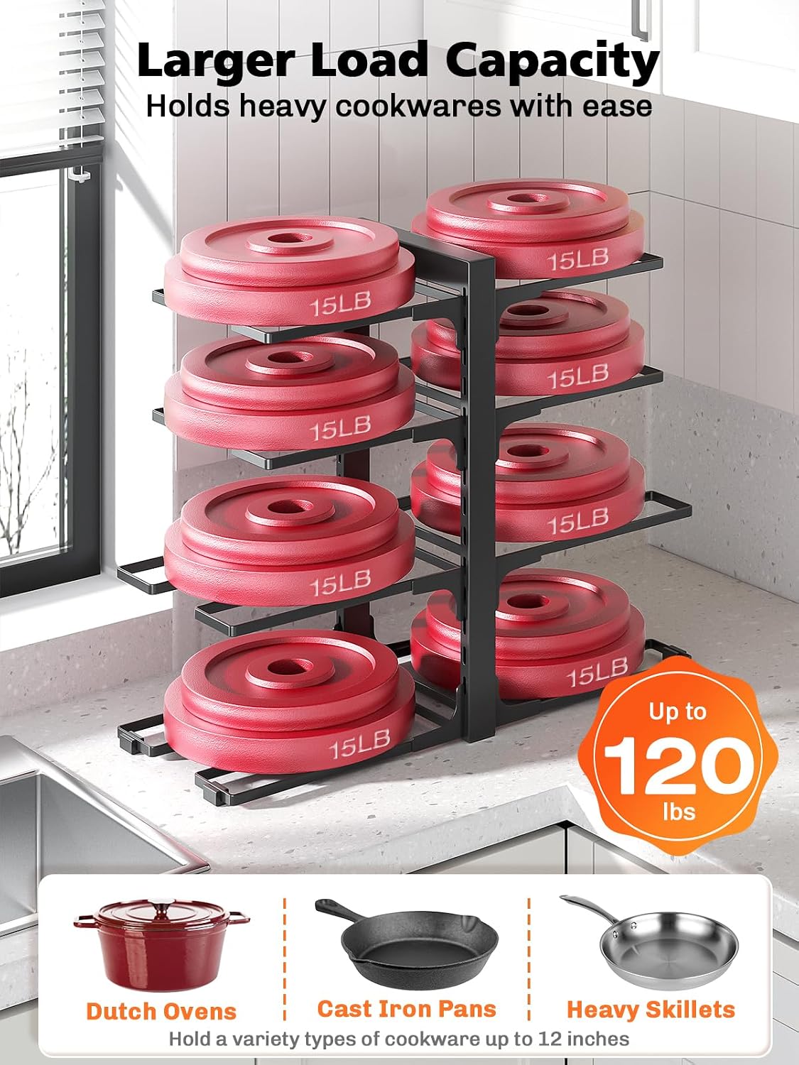 Heavy Duty Pots and Pans Organizer under Cabinet