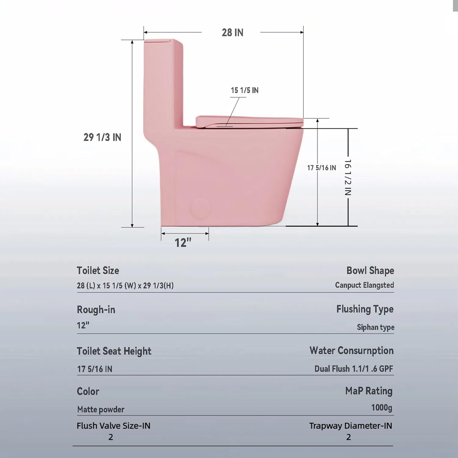 Dual Flush One Piece Toilets for Bathrooms