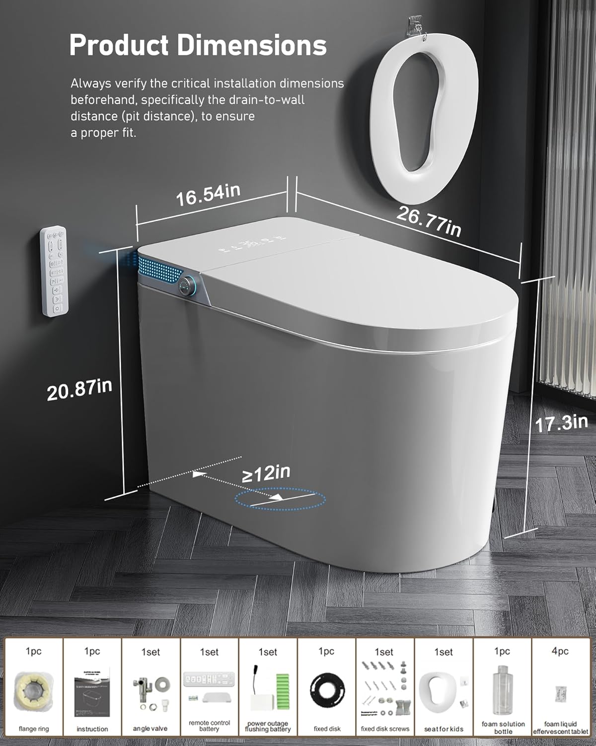 Smart Toilet with Bidet Built-in