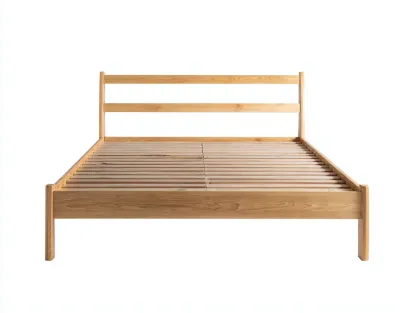 Cama doble de madera maciza - 200x160x95 cm - color madera - dormitorio estilo natural-Havengoly