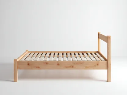 Cama doble de madera maciza - 205x165x92 cm - color madera - dormitorio estilo natural-Havengoly