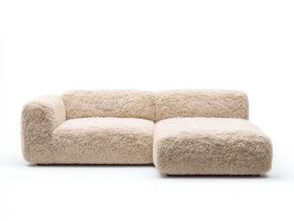 Sofá rinconero Tela de Felpa 200x120x85 cm-Beige-Estilo Moderno-Havengoly