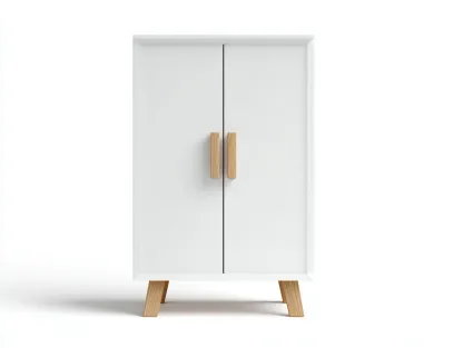 Armario de madera con dos puertas 90x50x160 cm blanco dormitorio estilo moderno-Havengoly