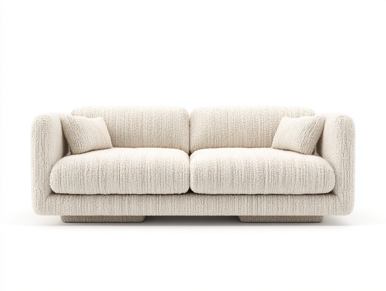 Sofá de 2 plazas tela 162x94x72 cm-beige-diseño moderno para salón-Luxeuphub