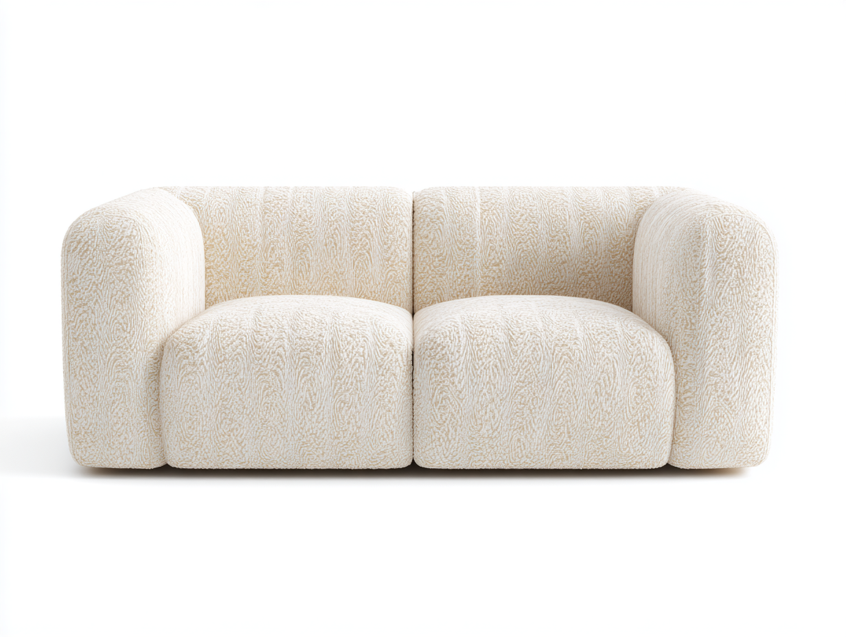 Sofá de 2 plazas tela 160x95x70 cm-beige-diseño moderno para salón-Luxeuphub