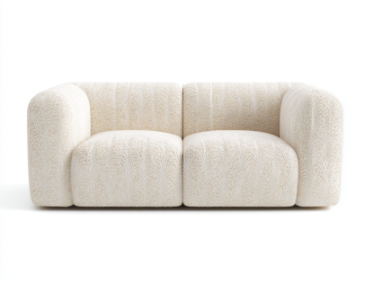 Sofá de 2 plazas tela 160x95x70 cm-beige-diseño moderno para salón-Luxeuphub