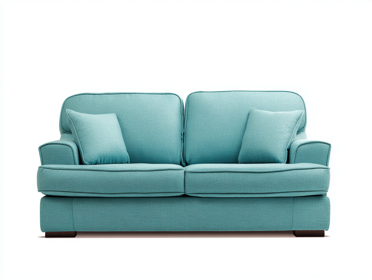 Sofá de 2 plazas tela 168x92x88 cm-azul-diseño moderno para salón-Luxeuphub