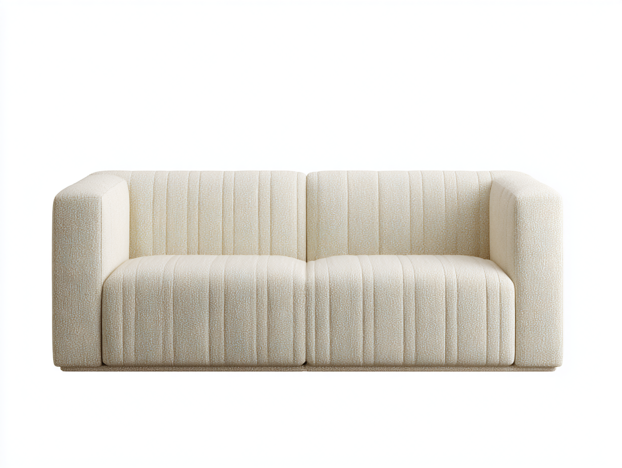 Sofá de 2 plazas tela 158x90x72 cm-beige-diseño moderno para salón-Luxeuphub