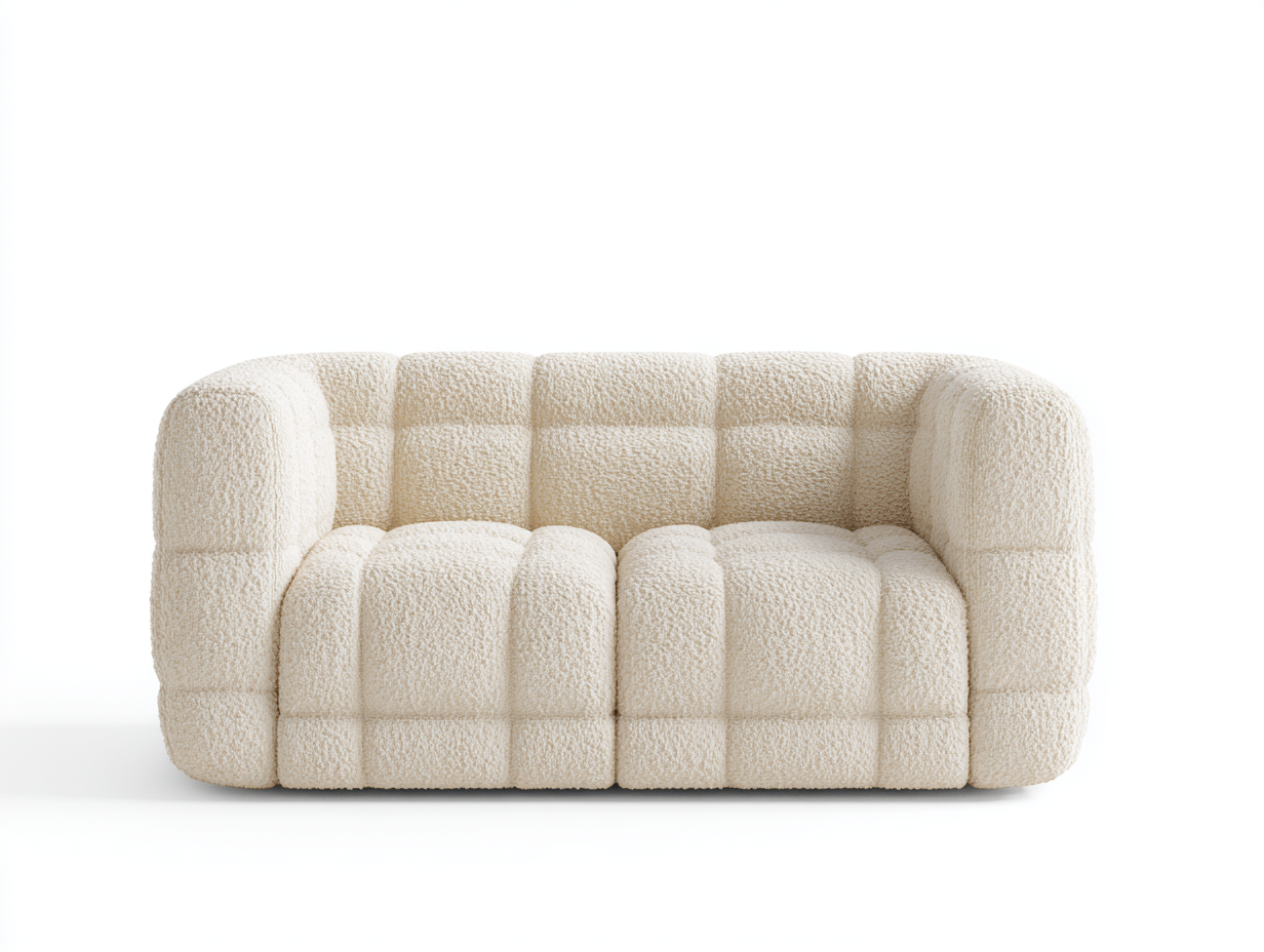 Sofá de 2 plazas tela 158x92x74 cm-beige-diseño moderno para salón-Luxeuphub