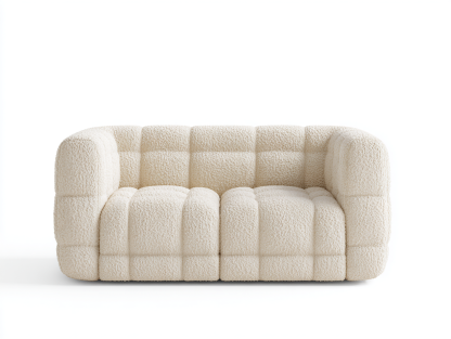 Sofá de 2 plazas tela 158x92x74 cm-beige-diseño moderno para salón-Luxeuphub