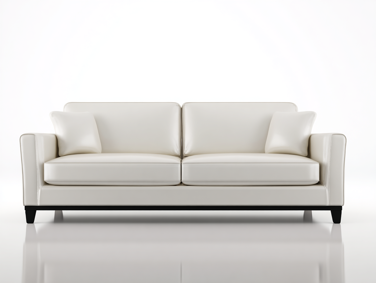 Sofá de 2 plazas piel sintética 170x90x85 cm-beige-diseño moderno para salón-Luxeuphub