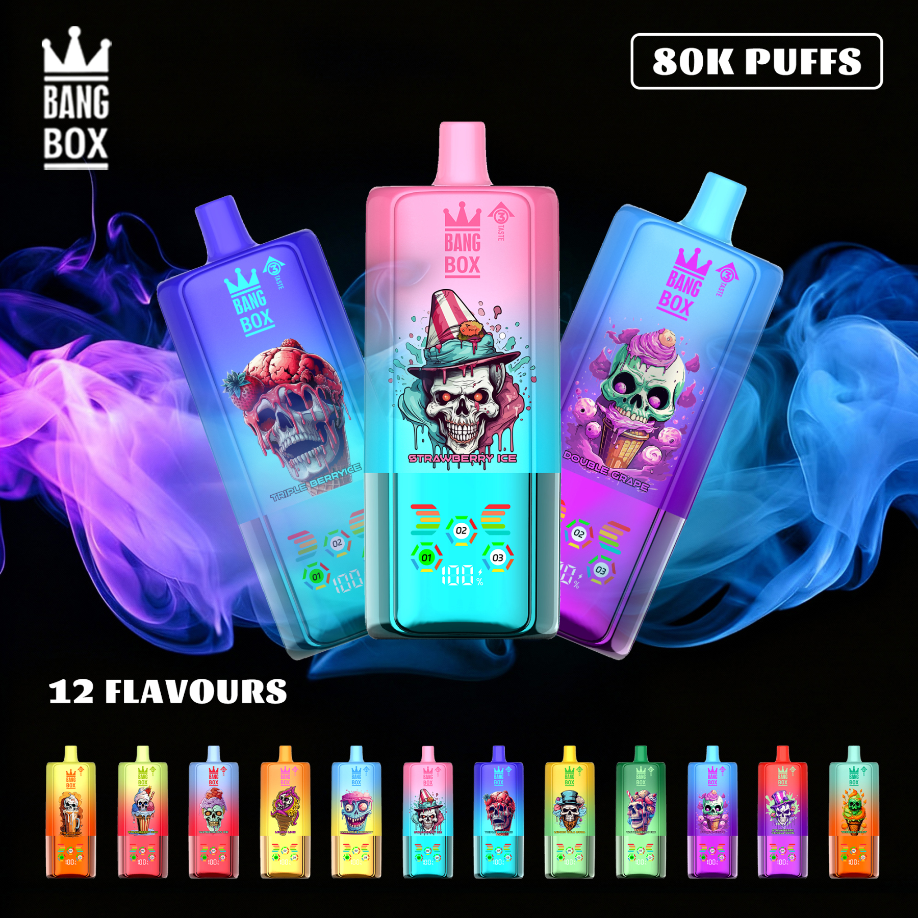 🎁3 db-os BANG BOX 80000 Puffs 3 in1 Flavor Disposable Vape – Titokdoboz árzuhanás!