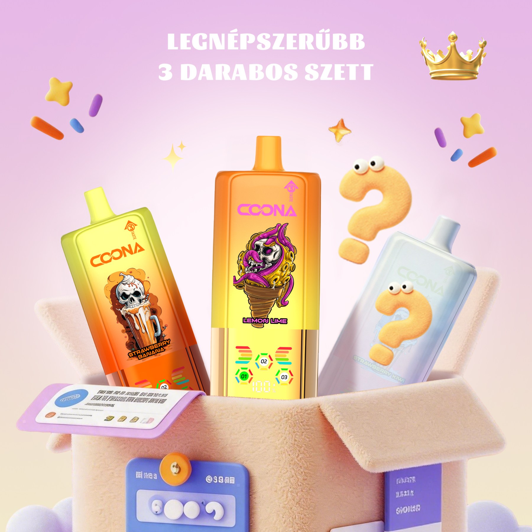 🎁3 db-os BANG BOX 80000 Puffs 3 in1 Flavor Disposable Vape – Titokdoboz árzuhanás!