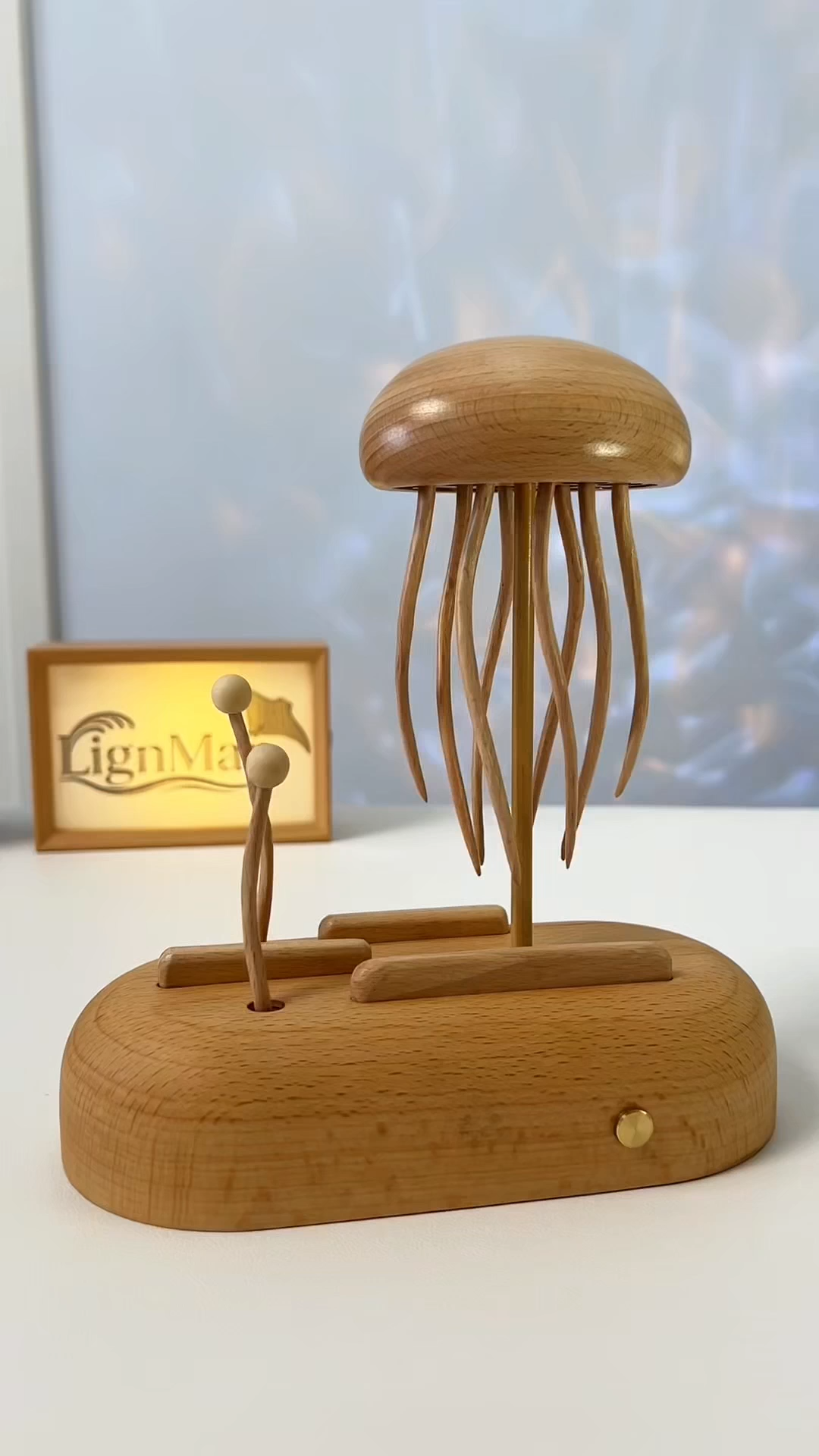 Handcrafted Wooden Jellyfish Automaton(Big)