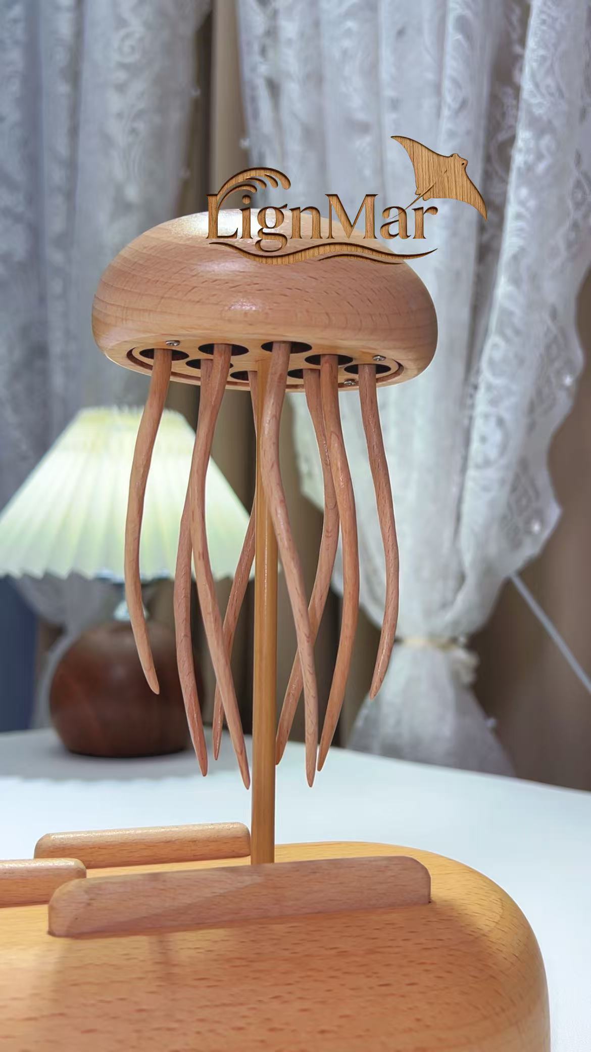 Handcrafted Wooden Jellyfish Automaton(Big)