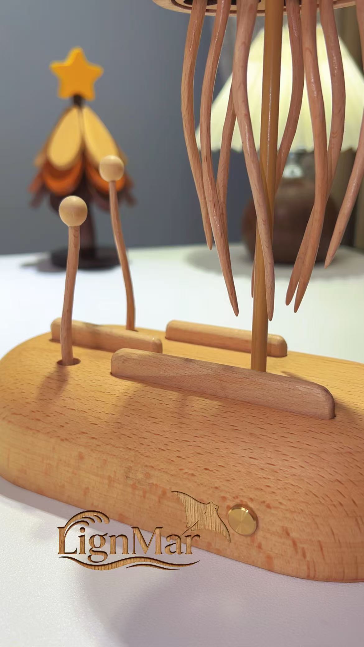 Handcrafted Wooden Jellyfish Automaton(Big)