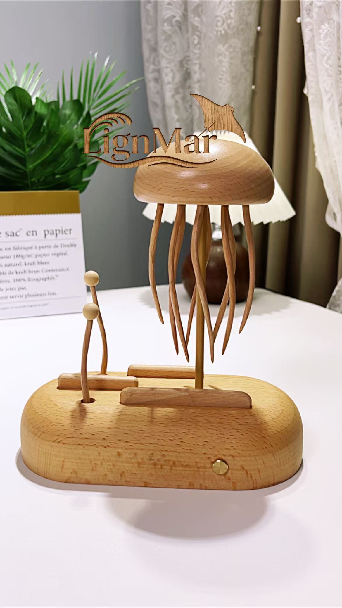 Handcrafted Wooden Jellyfish Automaton(Big)