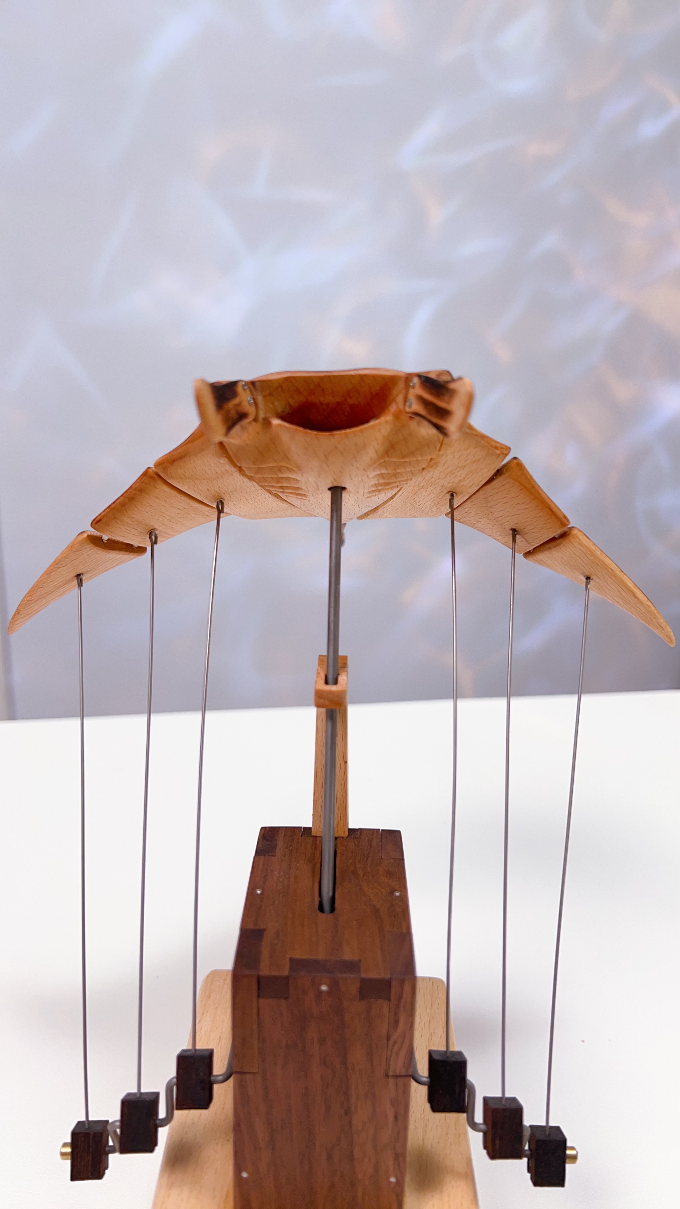 Handcrafted Wooden Manta Ray Automaton