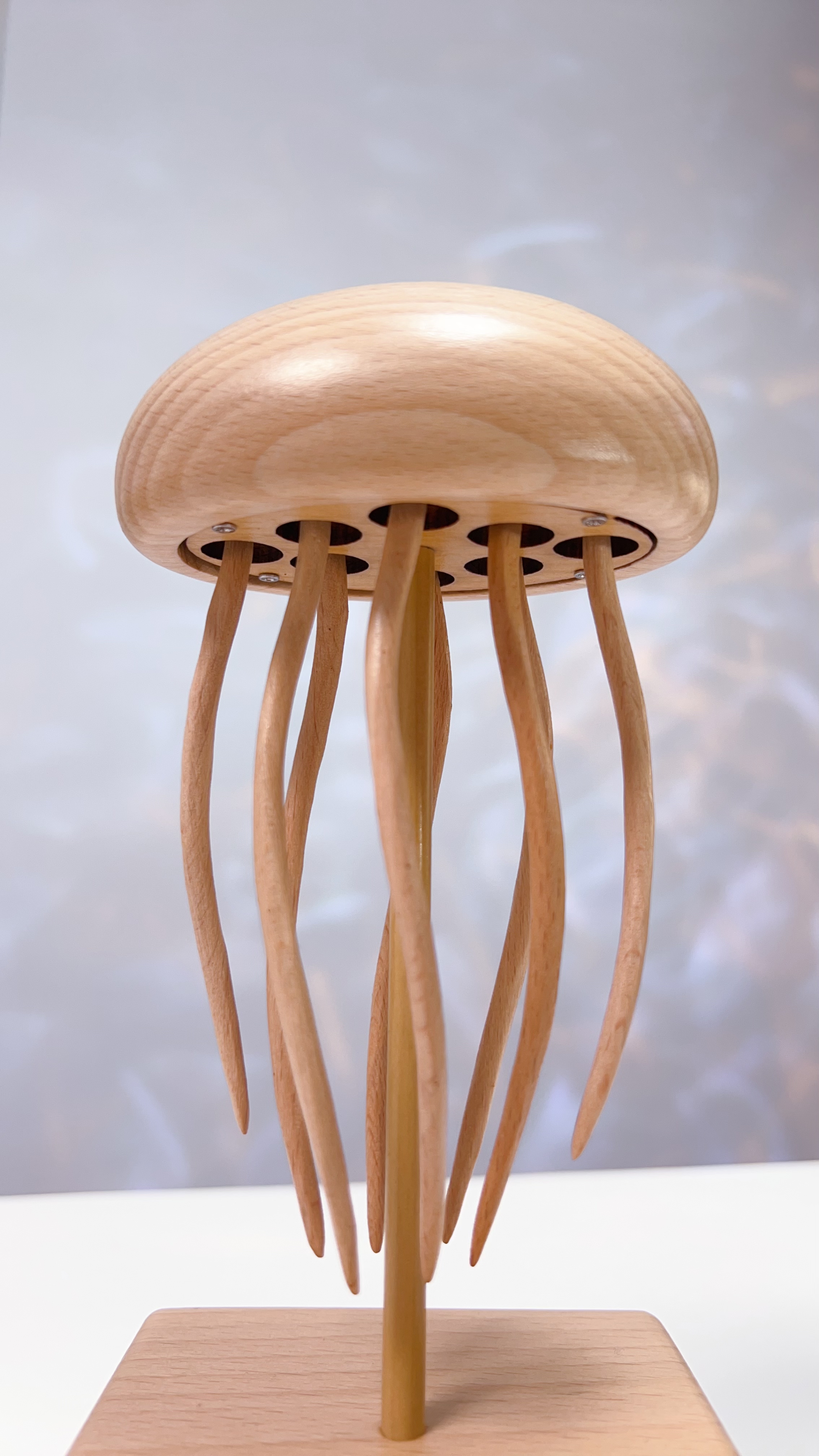 Handcrafted Wooden Jellyfish Automaton