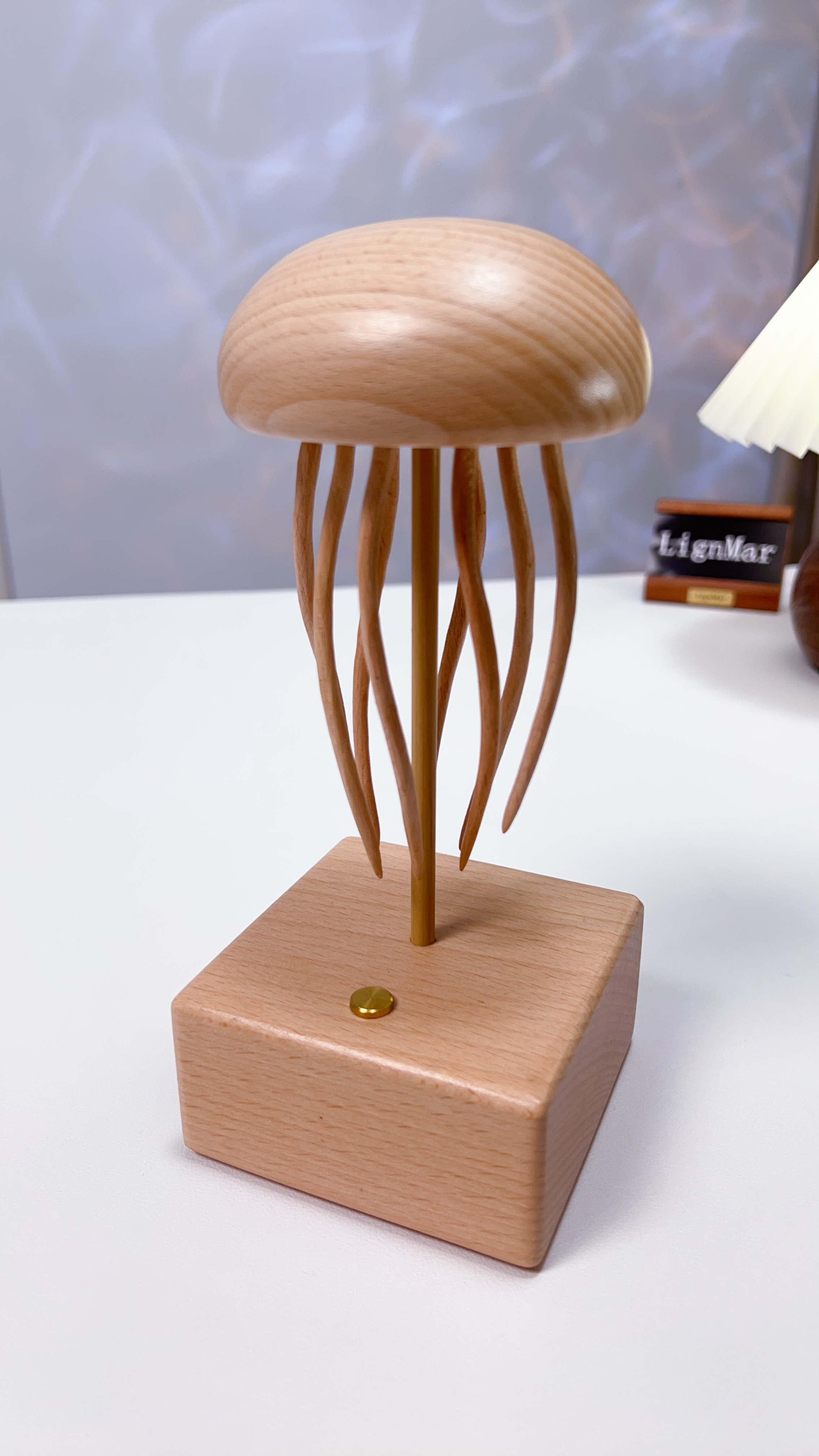 Handcrafted Wooden Jellyfish Automaton