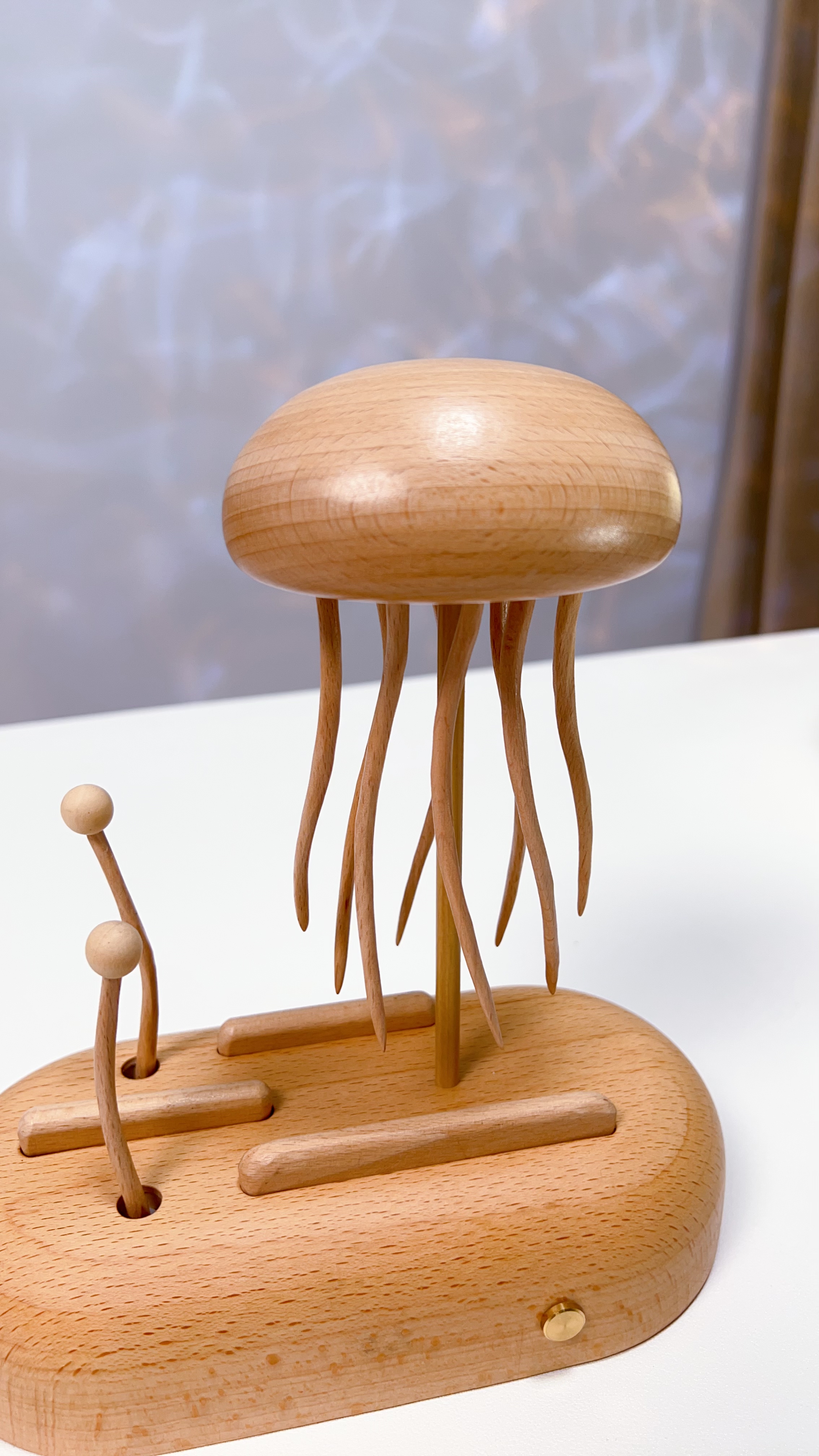 Handcrafted Wooden Jellyfish Automaton(Big)