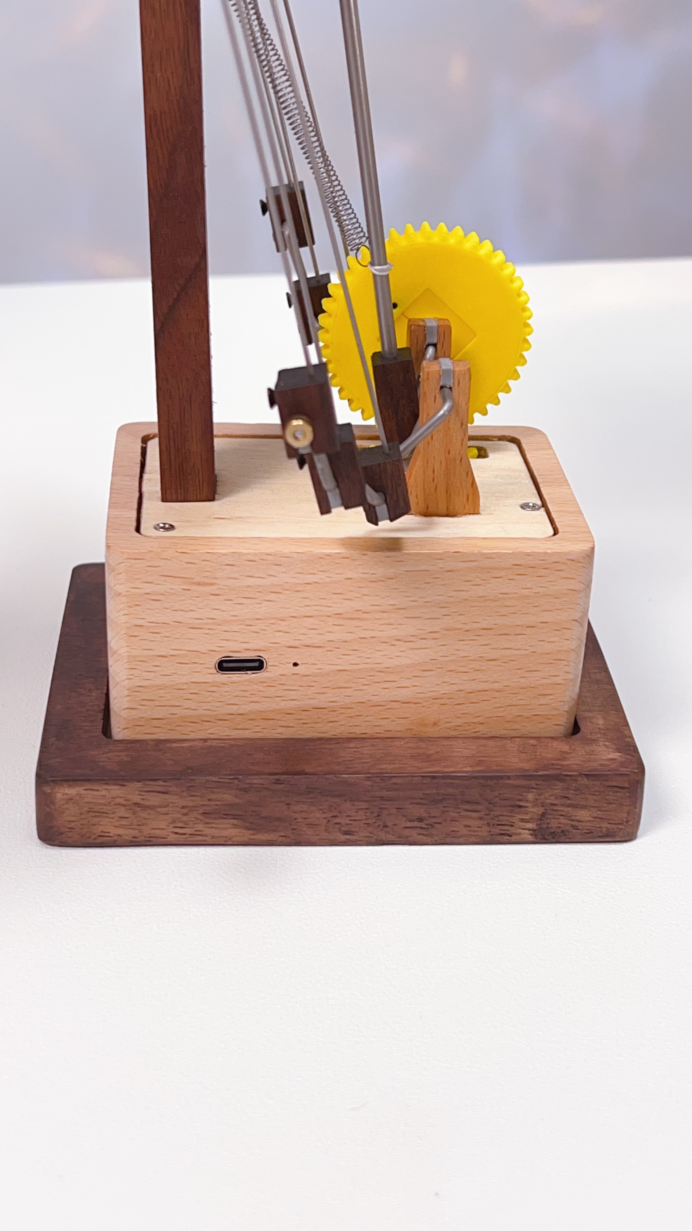 Handcrafted Wooden Manta Ray Automaton