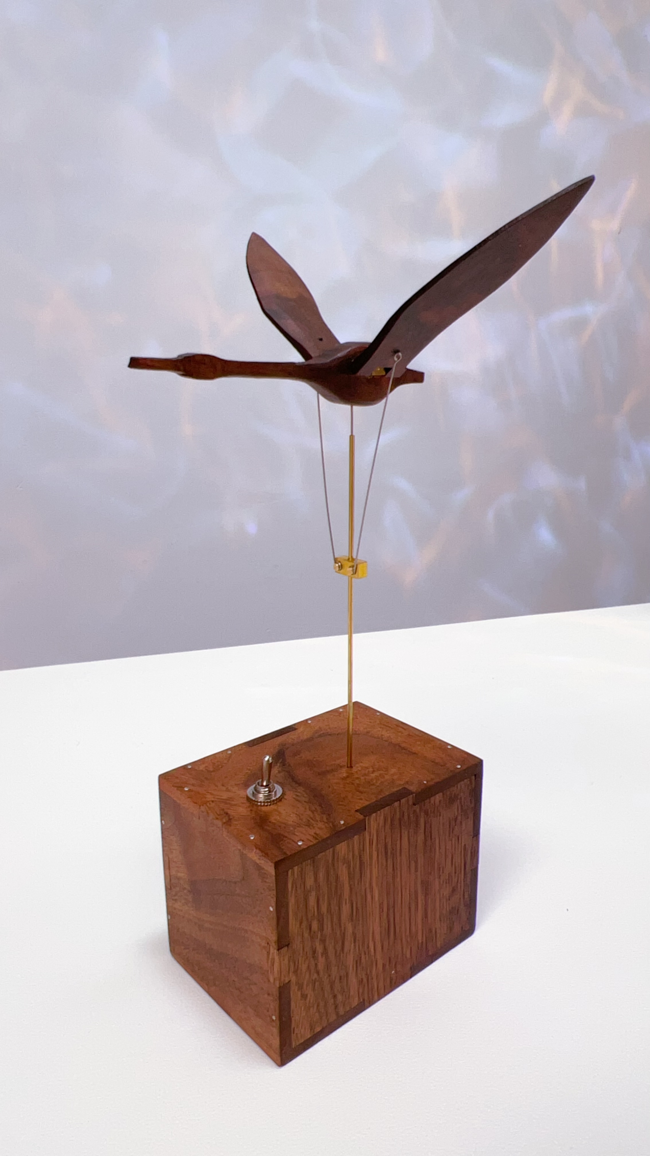 Handcrafted Walnut Swan Automaton